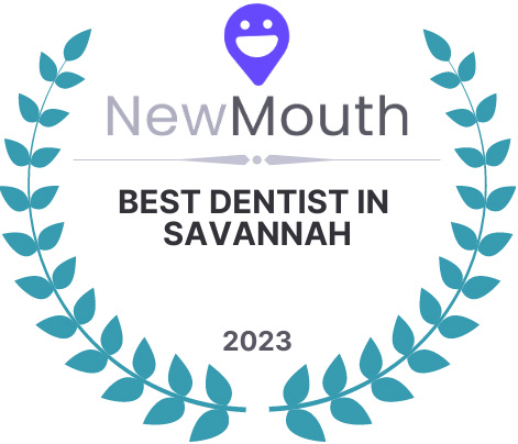 NewMouth Best Dentist in Savannah 2023 award badge